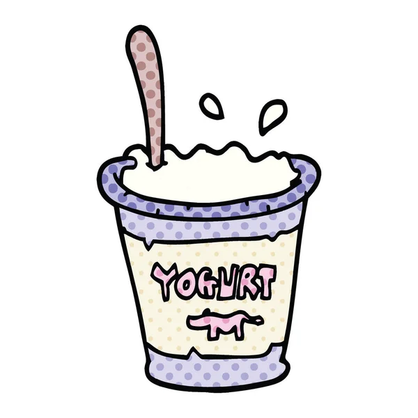 Cartoon Joghurt Comic Stil — Stockvektor