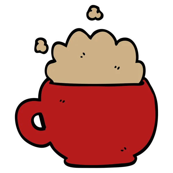 Desenho Animado Doodle Espuma Latte — Vetor de Stock