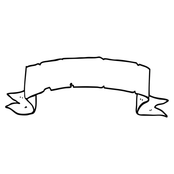Línea Dibujo Caricatura Scroll Banner — Vector de stock