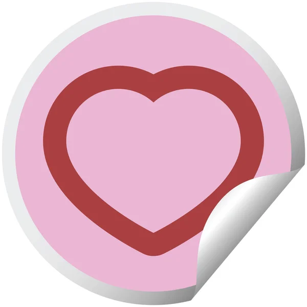 Corazón Símbolo Gráfico Vector Ilustración Circular Etiqueta Engomada — Archivo Imágenes Vectoriales