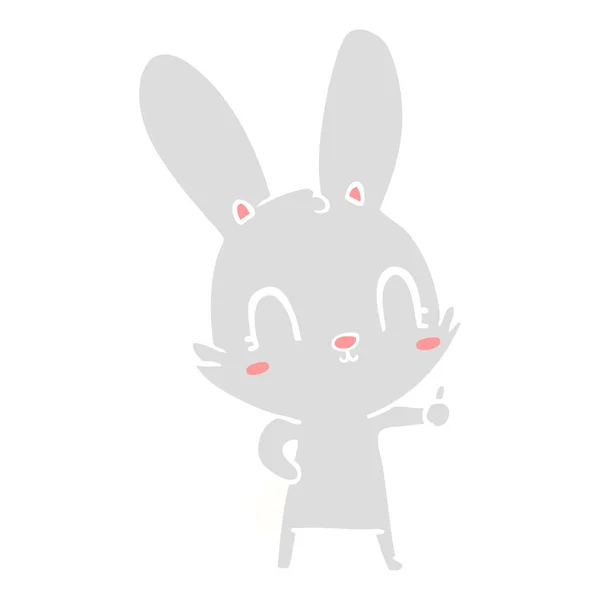 Mignon Plat Couleur Style Dessin Animé Lapin — Image vectorielle