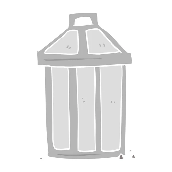 Flat Color Style Cartoon Garbage Can — Stock Vector