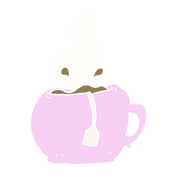 お茶のカップのフラット カラー イラスト — ストックベクタ