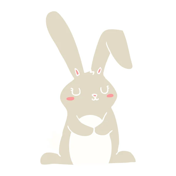 Conejo Dibujos Animados Estilo Color Plano — Vector de stock