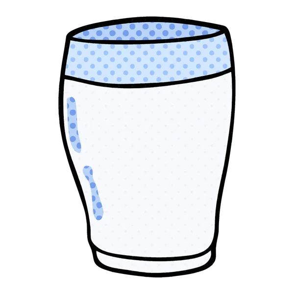 Dibujos Animados Garabato Vaso Leche — Vector de stock