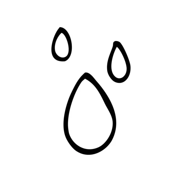 Linha Desenho Desenhos Animados Gotas Chuva — Vetor de Stock