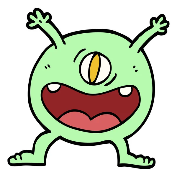 Hand Getrokken Doodle Stijl Cartoon Monster — Stockvector