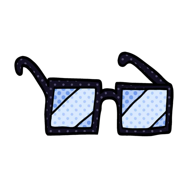 Çizgi Film Doodle Kare Gözlükler — Stok Vektör