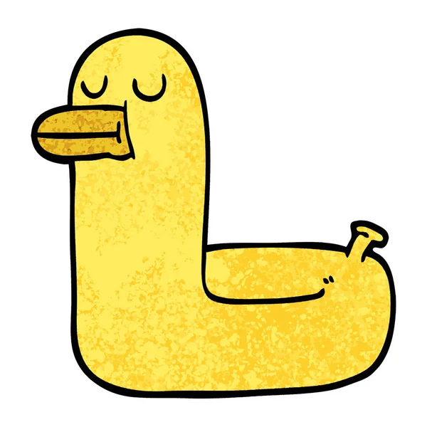 垃圾纹理例证动画片黄色环鸭 — 图库矢量图片