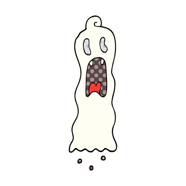 Dibujos Animados Garabato Fantasma Espeluznante — Archivo Imágenes Vectoriales