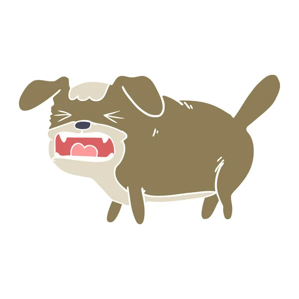 Επίπεδη Χρώμα Στυλ Καρτούν Σκυλί Γαβγίζει — Διανυσματικό Αρχείο