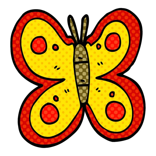 Kreslený Doodle Obrovský Motýl — Stockový vektor