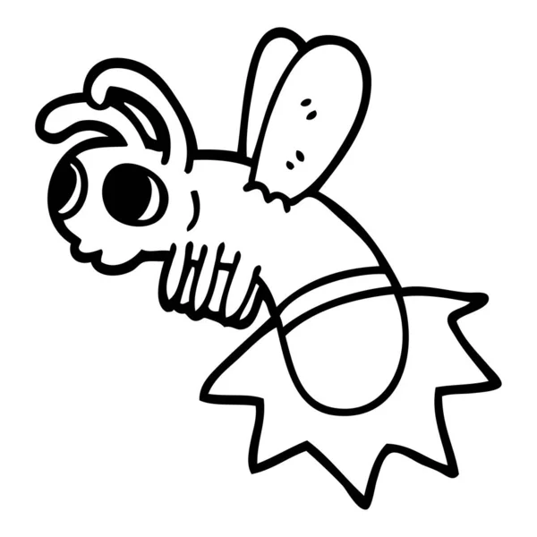 Lijntekening Cartoon Bliksem Bug — Stockvector