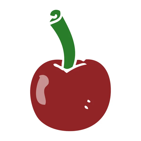 Egale Kleur Stijl Cartoon Cherry — Stockvector