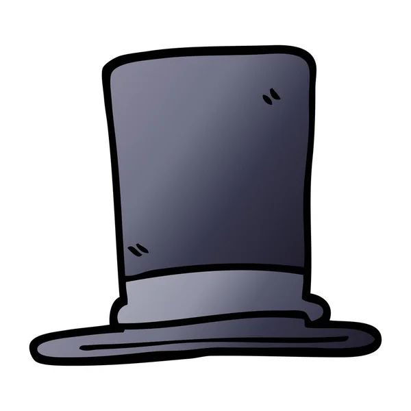 Vetor Gradiente Ilustração Cartoon Top Hat — Vetor de Stock