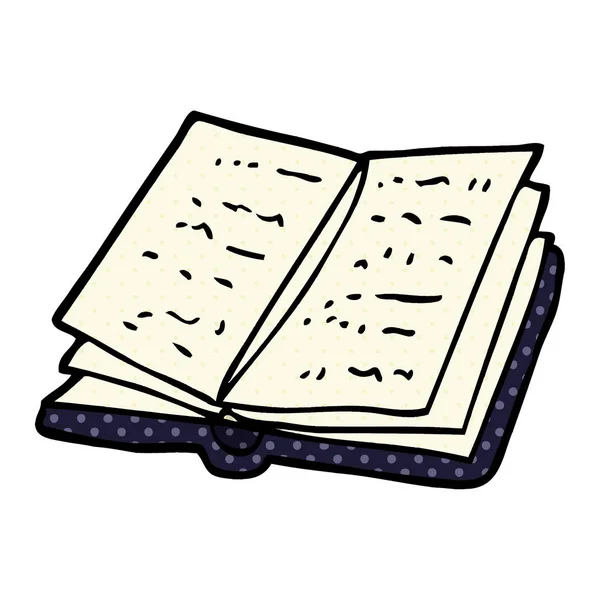 Dibujos Animados Doodle Libro Abierto — Vector de stock