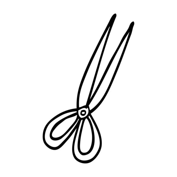Kreslení Čar Kreslených Otevřené Nůžky — Stockový vektor