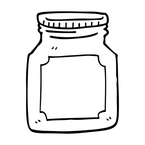 Line Drawing Cartoon Empty Jar — Stock Vector