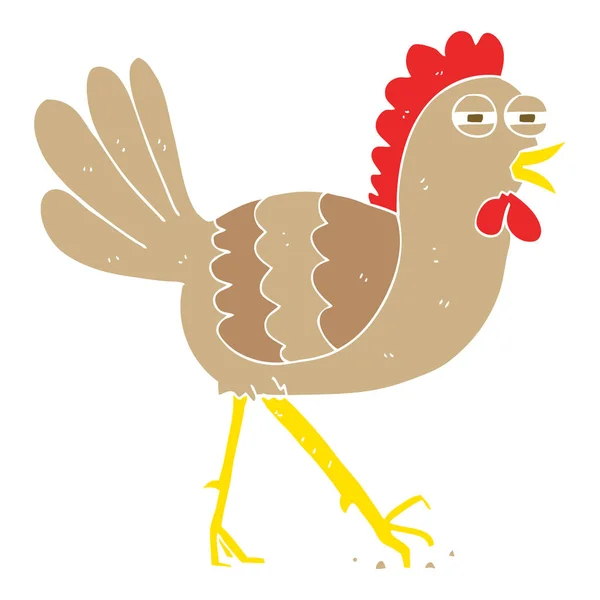 Tavuk Düz Renkli Çizimi — Stok Vektör