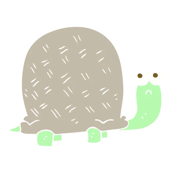 Flat Color Illustration Sad Turtle — Stock Vector