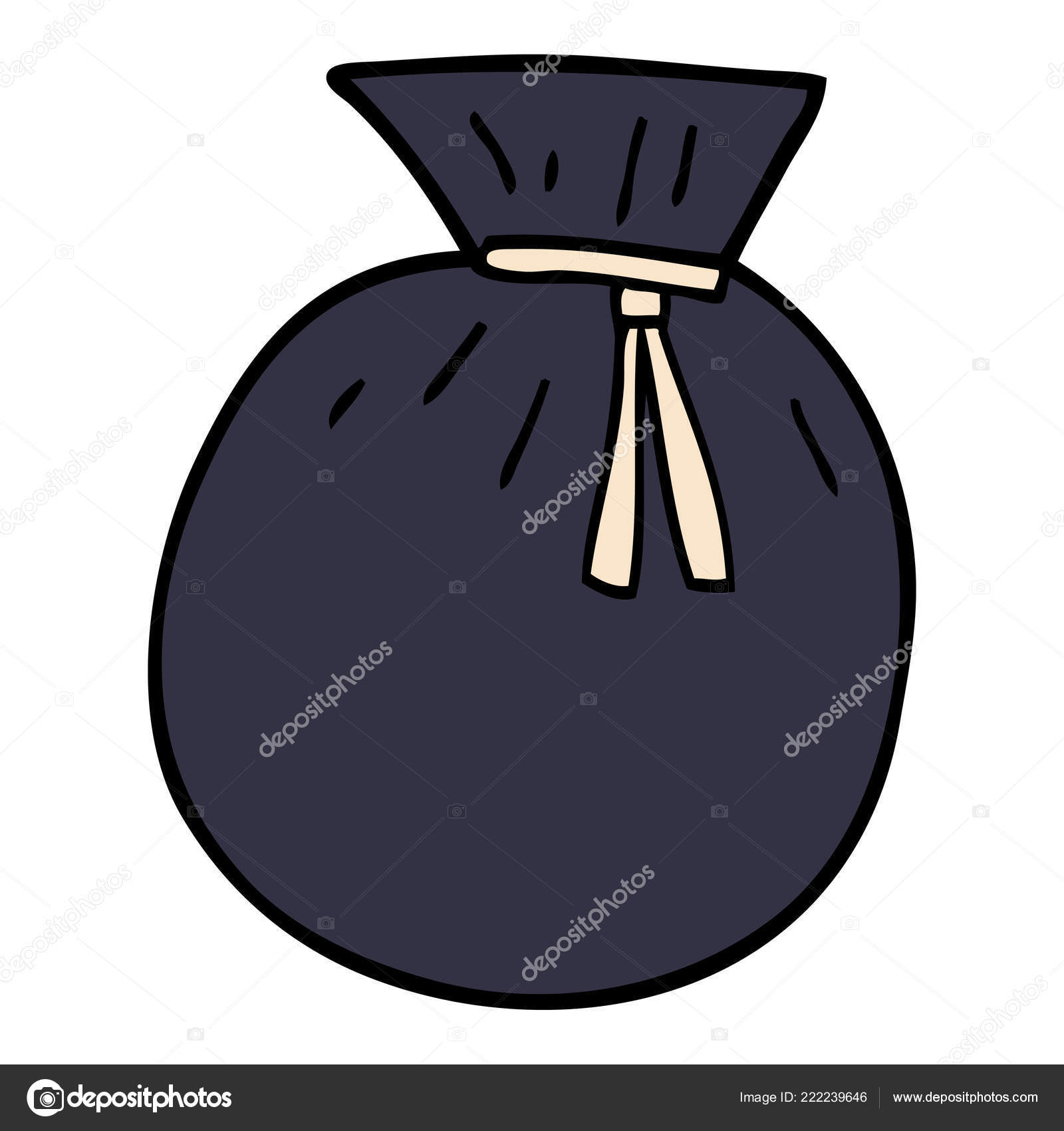Cartoon Doodle Tied Sack Stock Vector Image by ©lineartestpilot 222239646