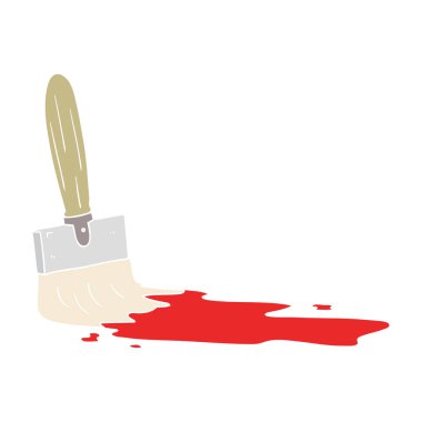 düz renk tarzı çizgi film boya fırçası