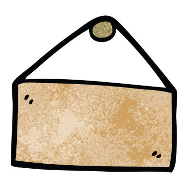 çizgi film boş işareti asılı doodle