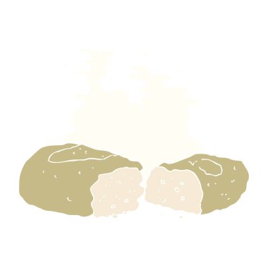 düz renk illüstrasyon ekmek