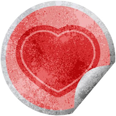 kalp sembol grafik vektör çizim dairesel etiket