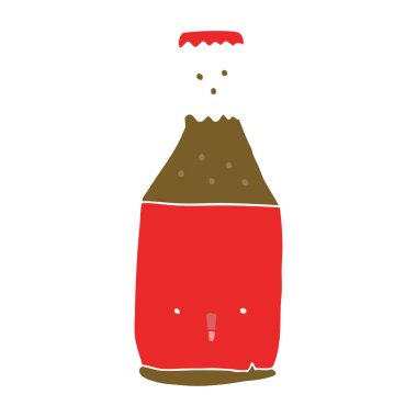 düz renk tarzı çizgi film bira şişesi