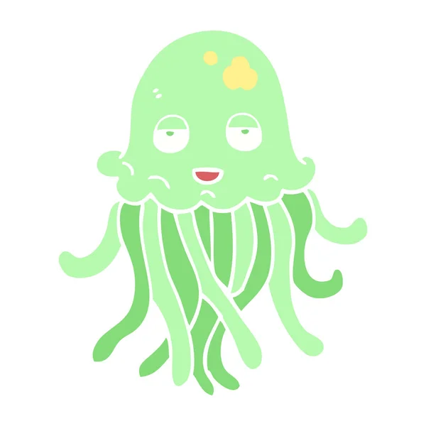 Ilustración Color Plano Pulpo — Vector de stock