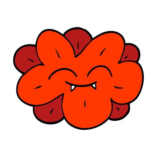 Fleur Gribouillage Dessin Animé Avec Visage — Image vectorielle