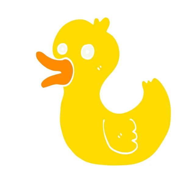 Plano Color Estilo Dibujos Animados Quacking Pato — Vector de stock