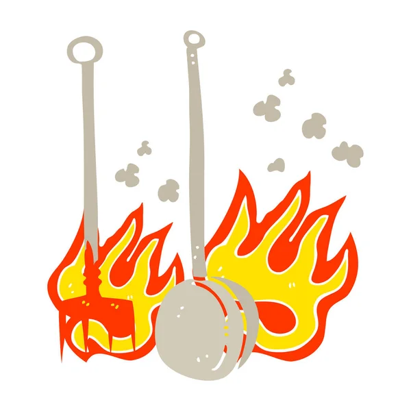 Плоска Кольорова Ілюстрація Інструментів Гарячого Пожежогасіння — стоковий вектор