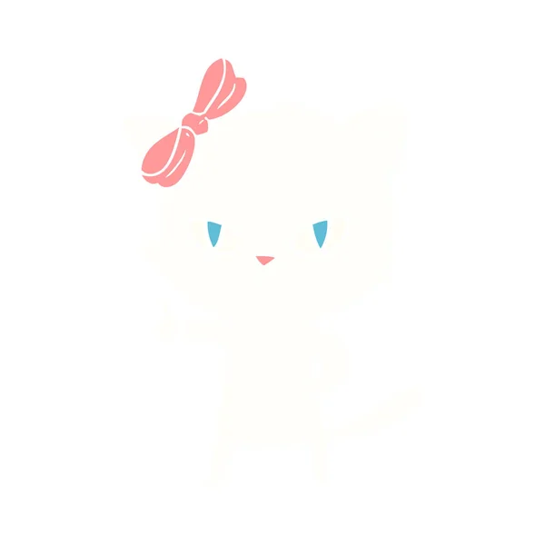 シンボルを親指を与えるかわいいフラット カラー スタイル漫画猫 — ストックベクタ