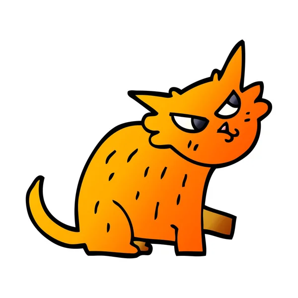 Desenho Animado Doodle Gengibre Gato — Vetor de Stock