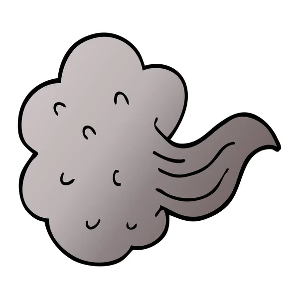 Fumetto Doodle Whooshing Nube — Vettoriale Stock