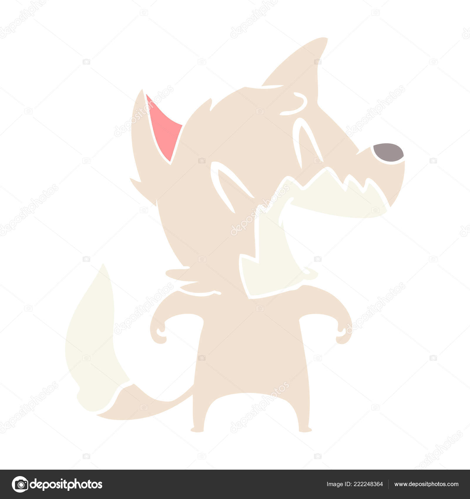 Rire Renard Plat Couleur Style Dessin Anime Image Vectorielle Lineartestpilot C 222248364