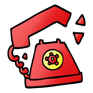 çizgi film doodle retro telefon