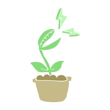 Venüs Sinek Kapanı düz renkli çizimi