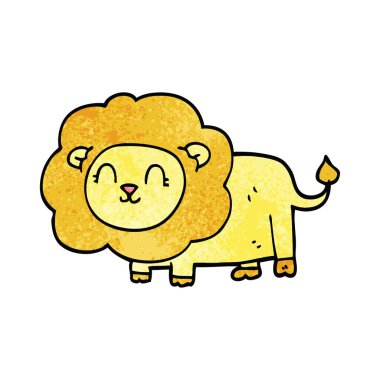 çizgi film doodle aslan illüstrasyon