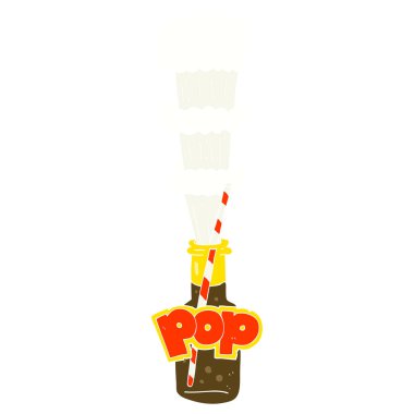 Gazlı İçecek şişe düz renkli çizimi