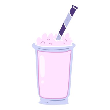 düz renk tarzı çizgi film milkshake