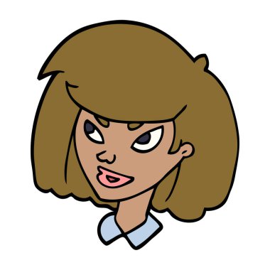 çizgi film yüz bir kız doodle