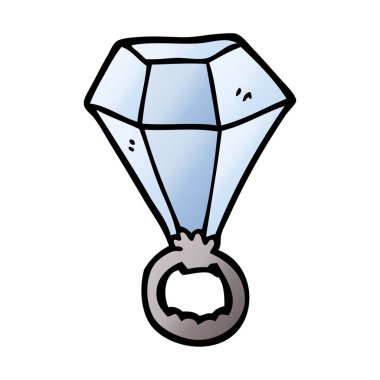 çizgi film doodle elmas yüzük