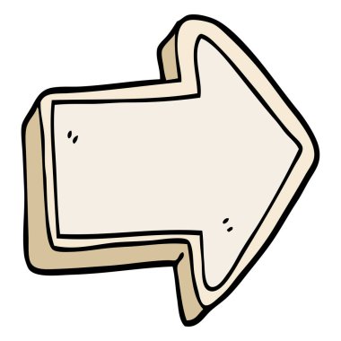 elle çizilmiş doodle tarzı çizgi film ok işareti