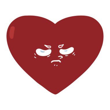 düz renk tarzı çizgi film kalp