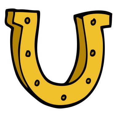 çizgi film doodle altın at ayakkabı