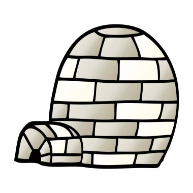 çizgi film doodle Igloo vektör çizim