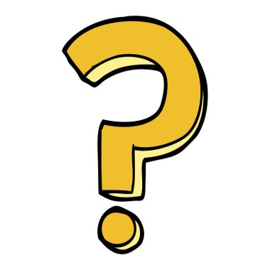 çizgi film doodle soru işareti